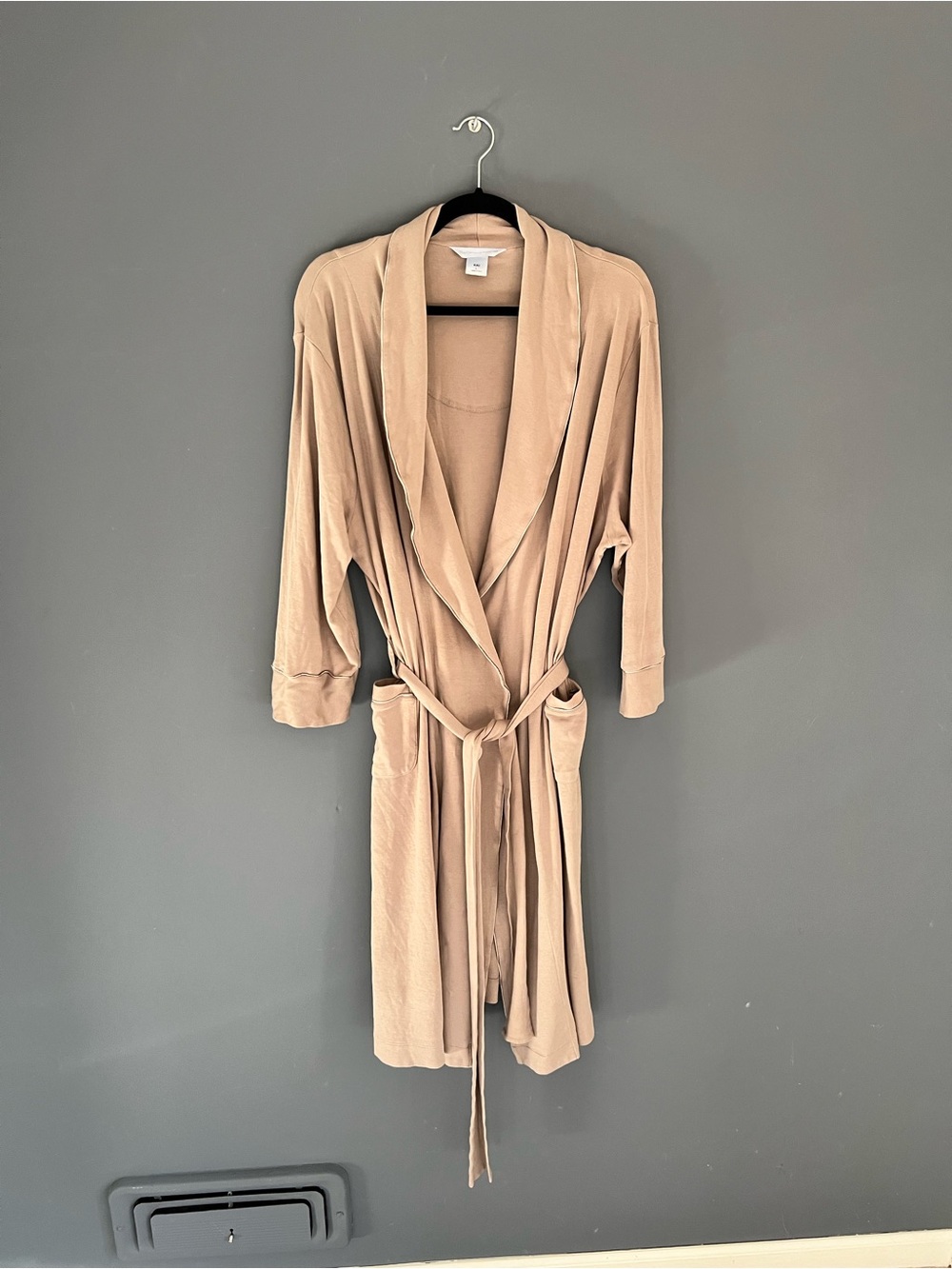 The Company Store Women’s Size L 100% Pima Cotton khaki Kimono Robe